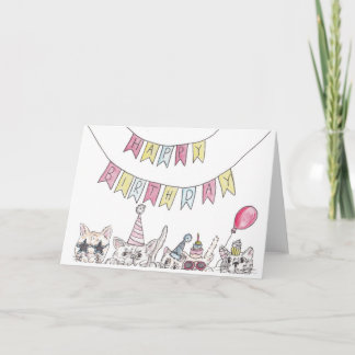 Tarjeta Gatos del cumpleaños