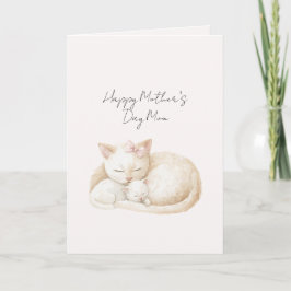 Tarjeta Gatos del Día de la Madre Rosa Mamá