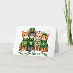 Tarjeta Gatos del Día de San Patricio