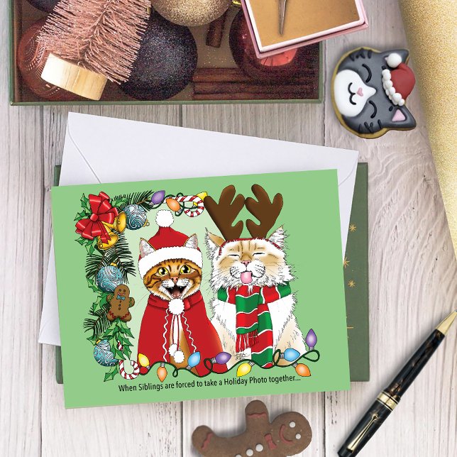 Tarjeta Gatos Divertidos de Navidad Foto de Fiesta Hermano (Subido por el creador)