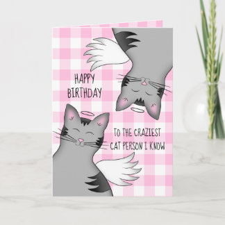 Tarjeta Gatos divertidos del ángel del estilo del dibujo
