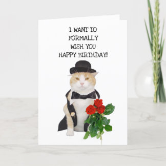 Tarjeta Gatos divertidos Deseos formales de cumpleaños