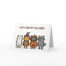 Gatos divertidos Feliz Halloween