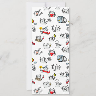 Tarjeta Gatos divertidos, leche y magia.