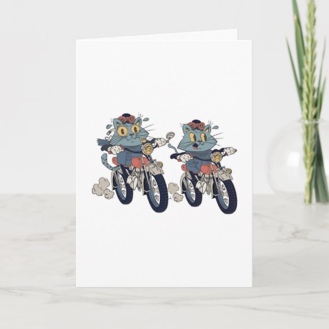 Tarjeta Gatos en bicicleta (Anverso)