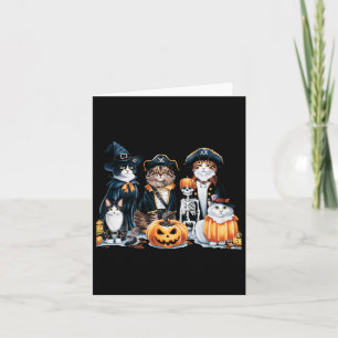 Tarjeta Gatos En Disfraces Caen Temporada Halloween Fun Ca