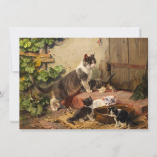 Tarjeta Gatos en el bol de la leche   Julius Adam el Joven