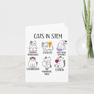 Tarjeta Gatos En Stem Gracioso Científico Meme Nerd Cat