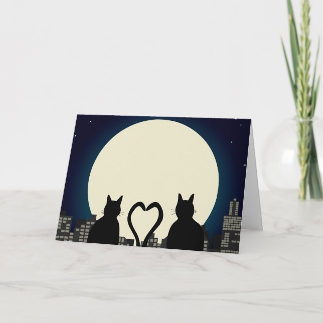 Tarjeta Gatos enamorados (Anverso)