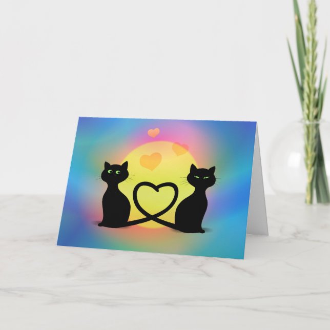 Tarjeta Gatos enamorados (Anverso)