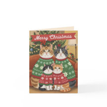 Gatos familia Feliz Navidad