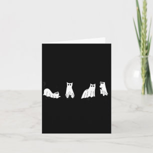 Tarjeta Gatos Fantasmas Lindos Disfraces Divertidos de Hal