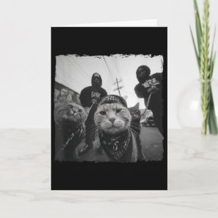 Tarjeta Gatos gánster ropa urbana Motivo de gato divertido
