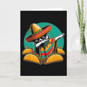 Tarjeta Gatos haciendo Dabbing Tacos Poncho Mexicano Sombr