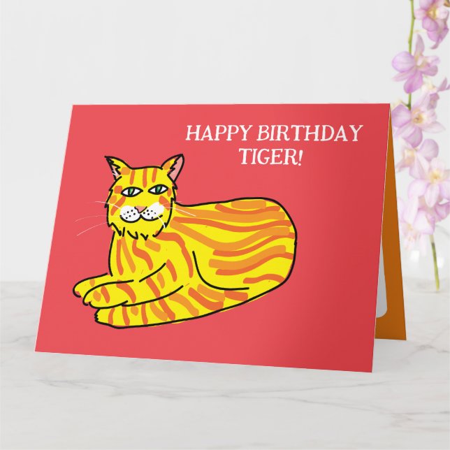 Tarjeta Gatos jengibre de pelirrojos en el cumpleaños del  (Orquídea)