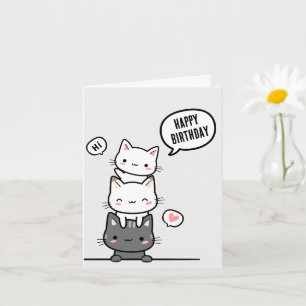 Tarjeta Gatos lindos feliz cumpleaños