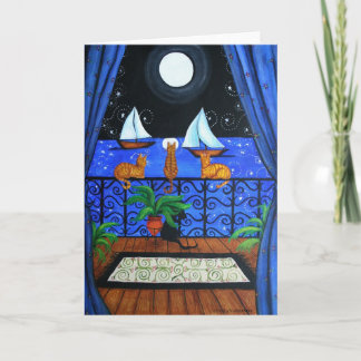 Tarjeta Gatos Magnífica Noche Nita Mágica