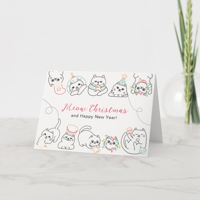Tarjeta Gatos navidades (Anverso)