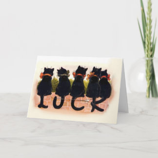 Tarjeta gatos negros - buena suerte