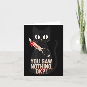 Tarjeta Gatos Negros Horror Espeluznante Gótico Halloween