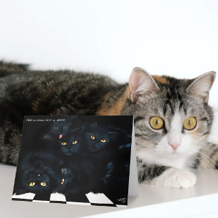Tarjeta Gatos Negros Montón de Cariño Felinos Lindos