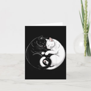 Tarjeta Gatos negros y blancos Yin Yang mascota