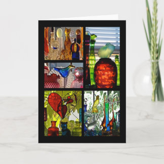 Tarjeta Gatos, pájaros y una rana