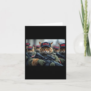 Tarjeta Gatos para el ejército mega de Trump bandera ameri