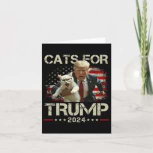 Tarjeta Gatos Para Trump 2024 Divertido Voto Para Trump - 