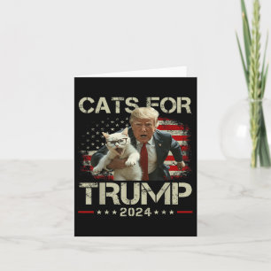 Tarjeta Gatos Para Trump 2024 Divertido Voto Para Trump - 