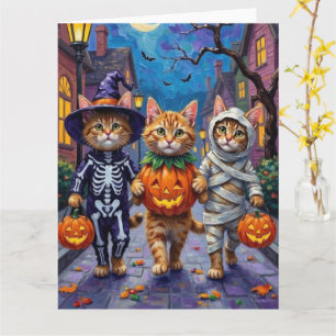 Tarjeta Gatos Persas Trick-or-Treating  Disfraces de Hallo