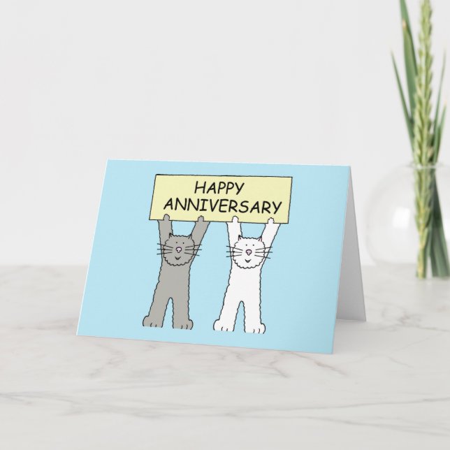 Tarjeta Gatos Personalizados de Feliz Aniversario (Anverso)