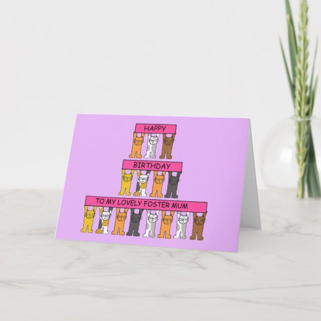Tarjeta Gatos Personalizados de la Mamá de cumpleaños feli (Anverso)