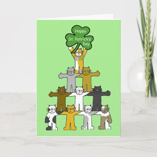 Tarjeta Gatos Personalizados del Día de San Patricio (Anverso)