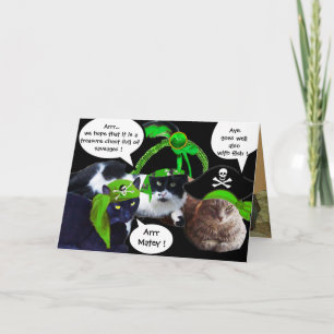 TARJETA GATOS PIRATAS IRLANDESES / MAPAS DEL TESORO DE PIR