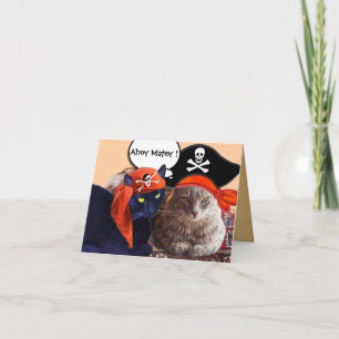 TARJETA GATOS PIRATAS Y MAPAS DEL TESORO DE PIRATAS ANTIGU
