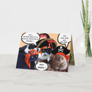 TARJETA GATOS PIRATAS Y MAPAS DEL TESORO DE PIRATAS ANTIGU