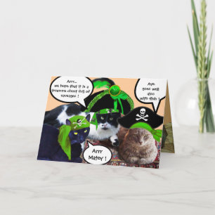 TARJETA GATOS PIRATAS Y MAPAS DEL TESORO DE PIRATAS ANTIGU