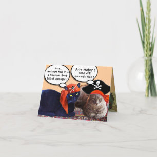 TARJETA GATOS PIRATAS Y MAPAS DEL TESORO DE PIRATAS ANTIGU