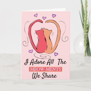 Tarjeta Gatos que adoro todos los corazones de San Valentí