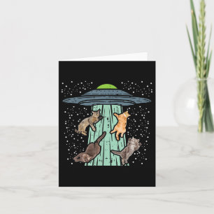 Tarjeta Gatos Secuestrados Por La Ufo Divertido Alien Spac