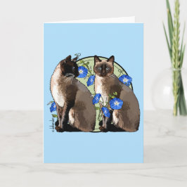 Tarjeta Gatos siameses con glorias mortales