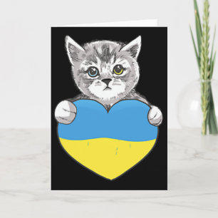 Tarjeta Gatos Ucranianos Ucrania Bandera De Ucrania Corazó