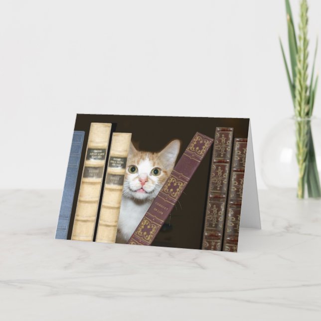 Tarjeta Gatos y libros (Anverso)