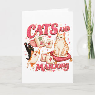 Tarjeta Gatos y Mahjong