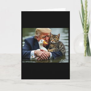 Tarjeta Gatos y patos divertidos de Trump memes Navidad Ha