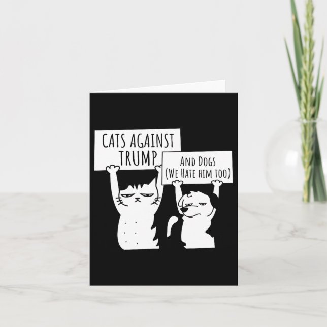 Tarjeta Gatos Y Perros Contra Trump (Anverso)