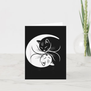 Tarjeta Gatos Yin Yang negros y blancos Amante de gatos Ze