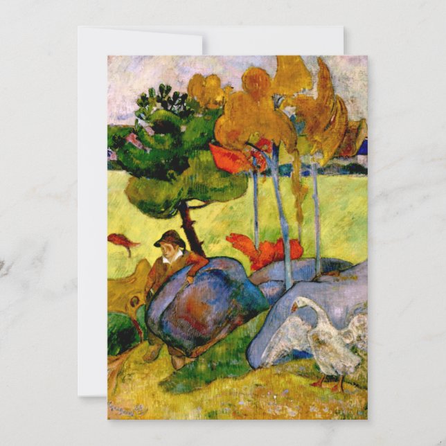 Tarjeta Gauguin - Breton Boy en un paisaje (Anverso)