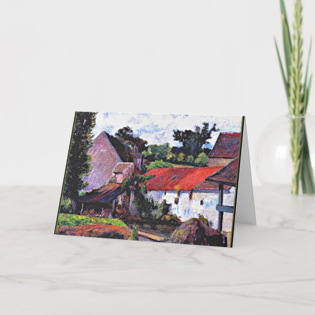 Tarjeta Gauguin - Granja en Osny, pintura de arte fino (Anverso)